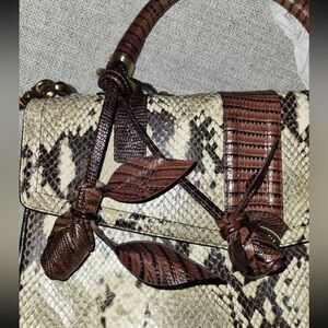 BRAHMIN Julia Rose Natural lady Anaconda vintage